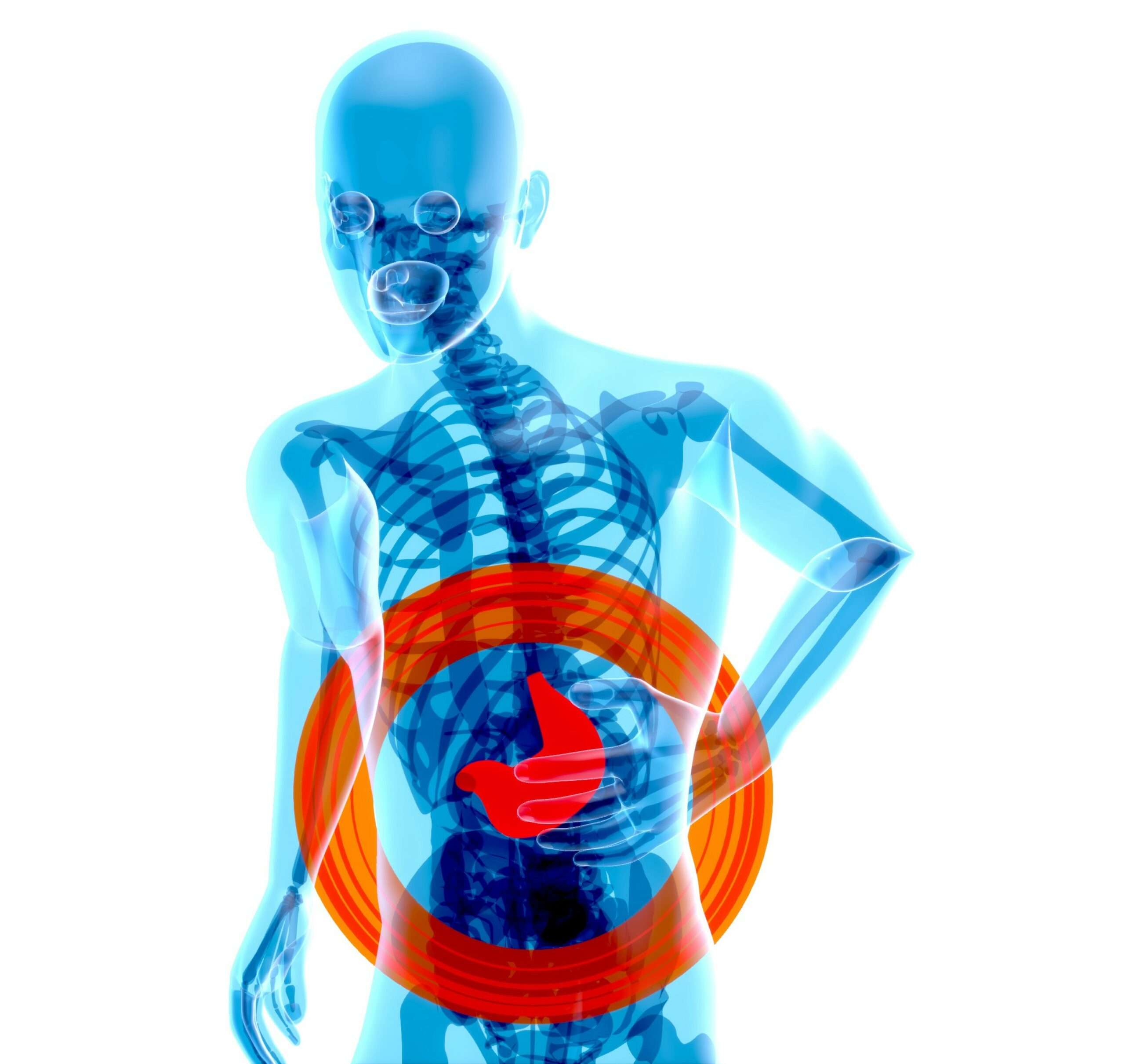 man holding stomach