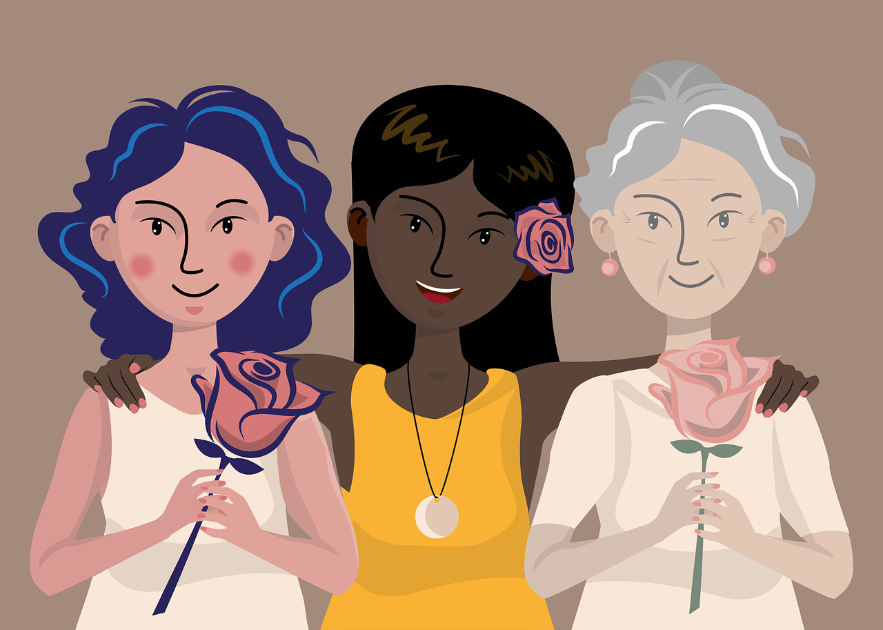 illustration of women embracing